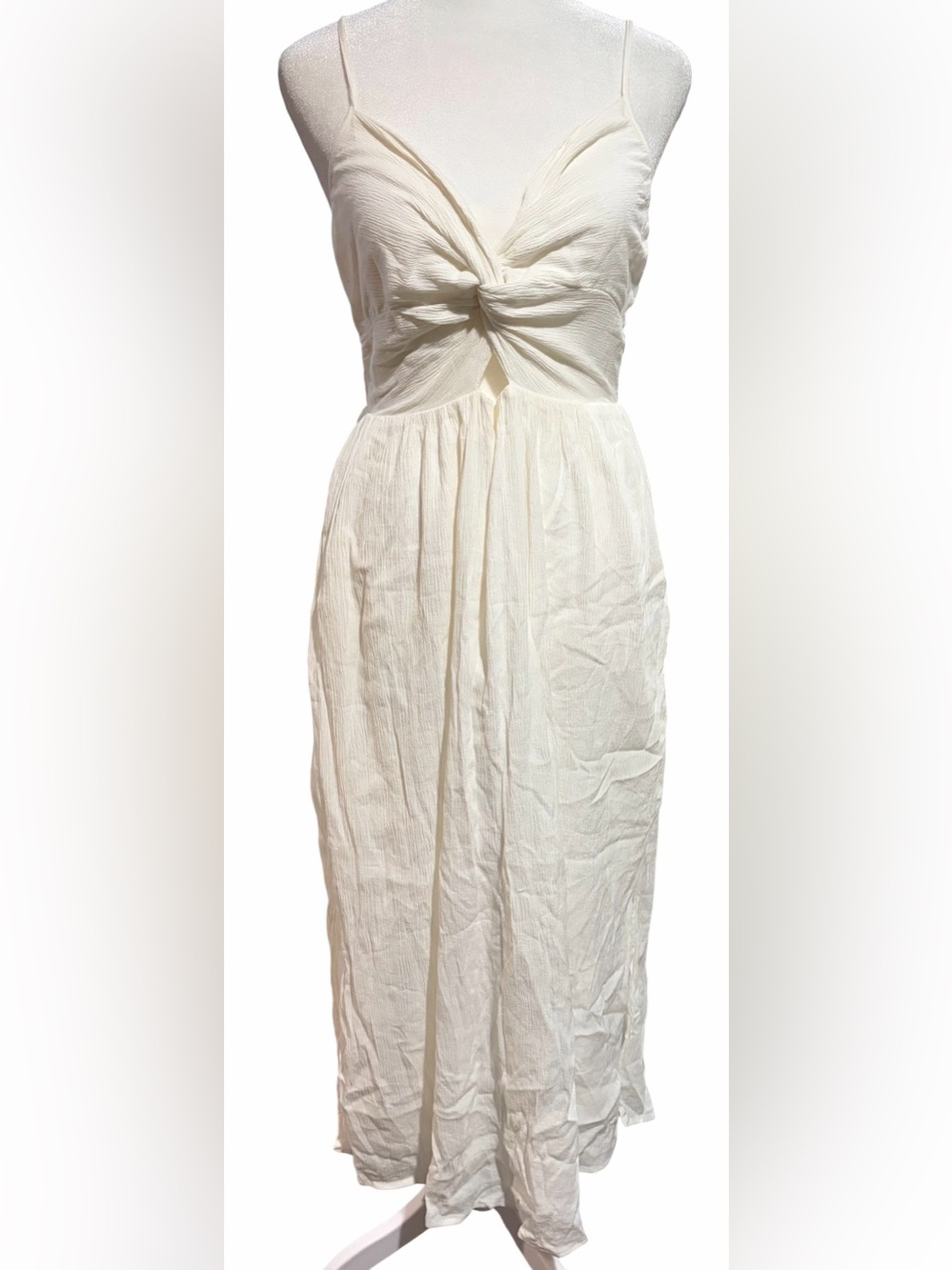 Aerie Textured Sweetheart Cut Out Midi Dress